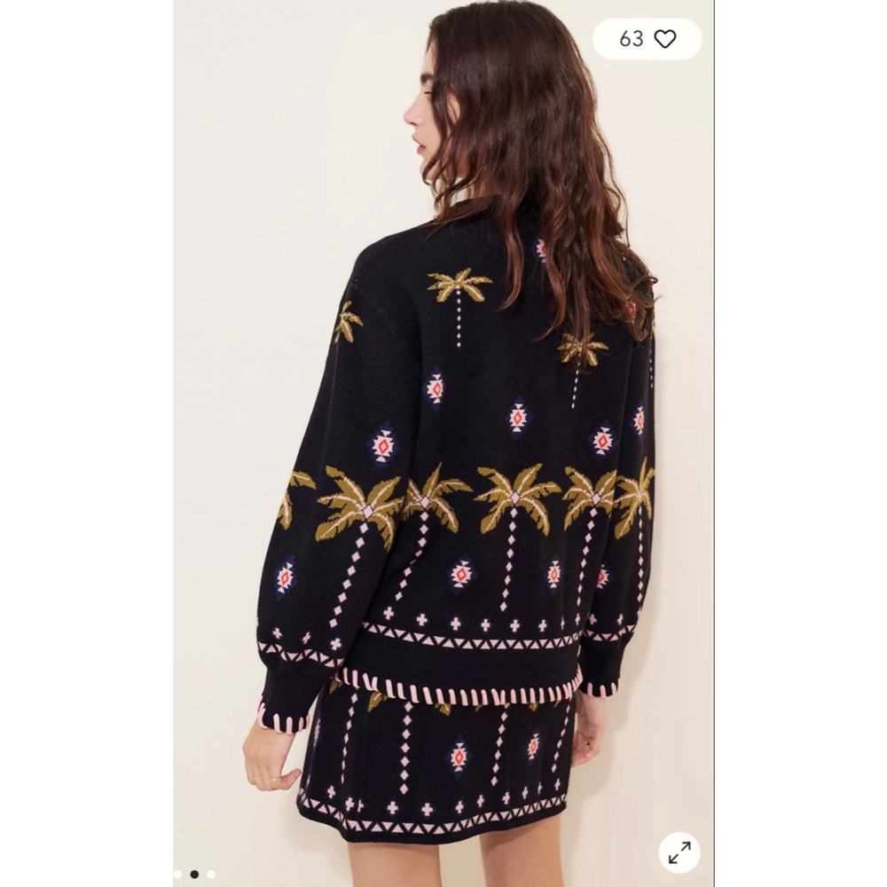 NEVER FULLY DRESSED| Tropical HAVANA KNIT Wrap SKIRT $198 retail Med EUC - Picture 6 of 8